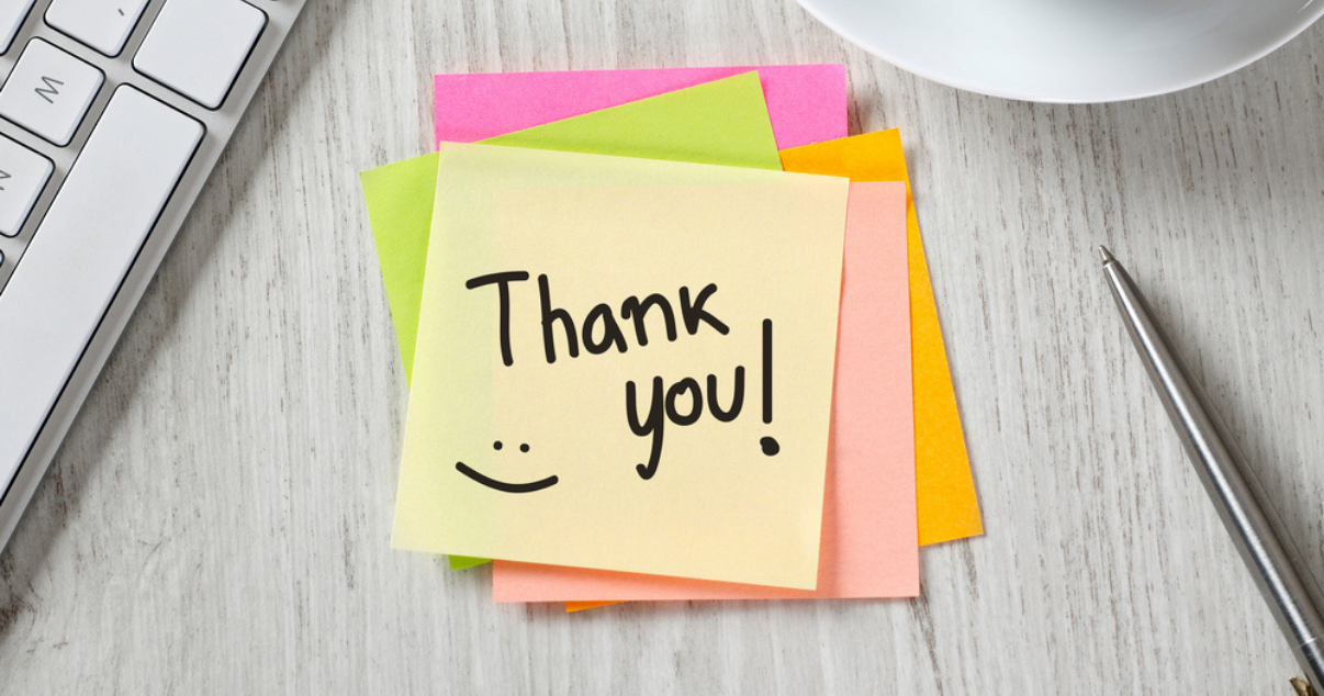 Write thank you notes for your event volunteers