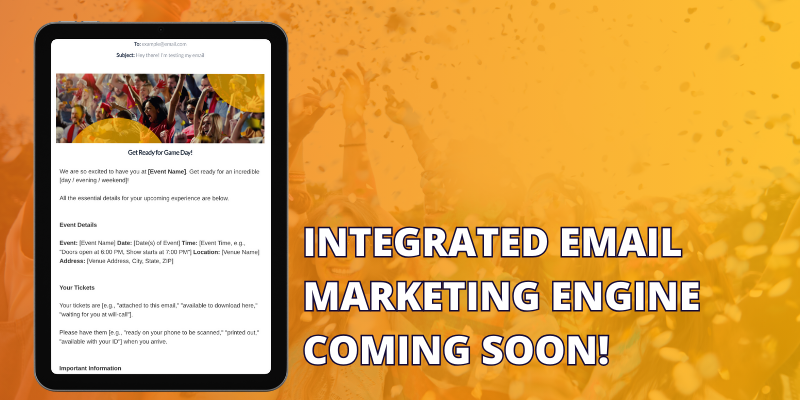 Mockup of Passage email template displayed on a tablet