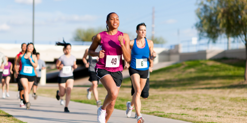 Runners participating in an outdoor charity race