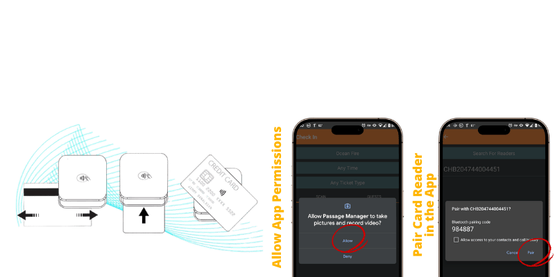 Mockup of Passage Manager app setting up Bluetooth connection step-by-step-1