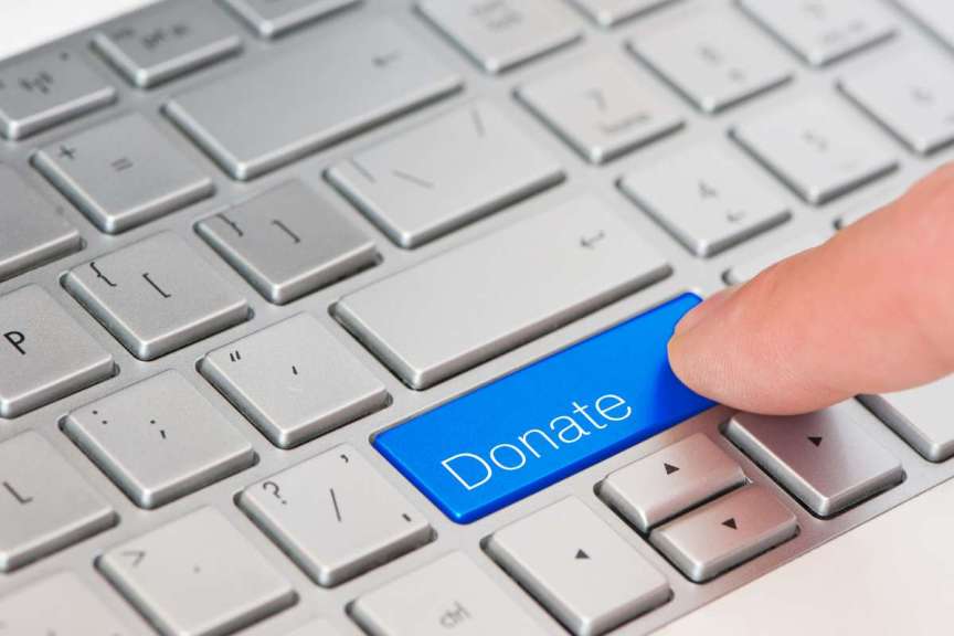 blue "donate" button on keyboard