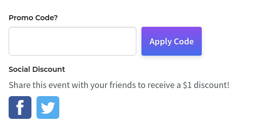 use promo codes to encourage event sharing