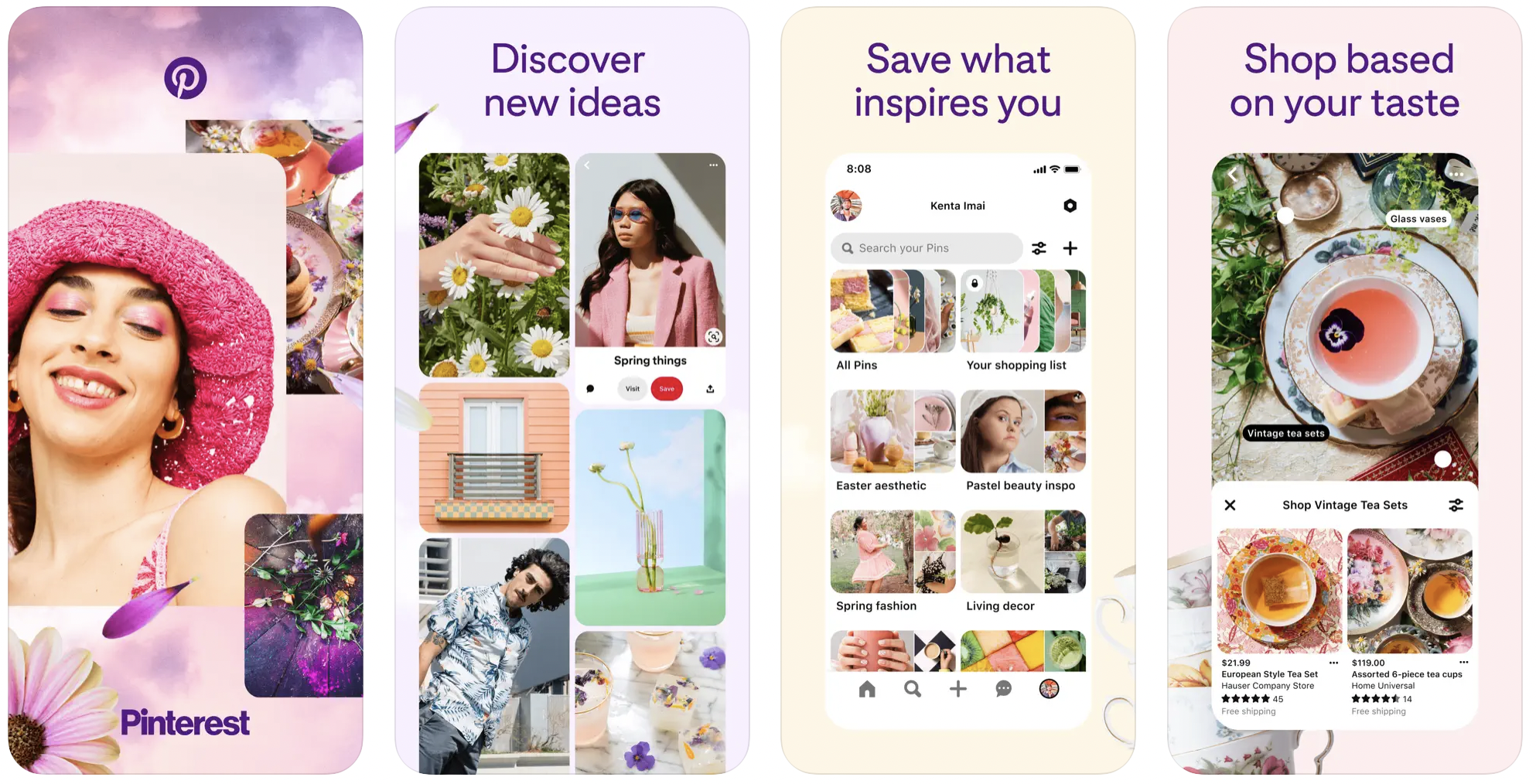 Preview of Pinterest app