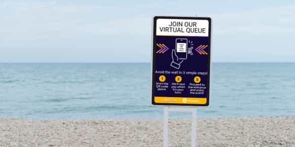 Virtual Queues Sign Mockup